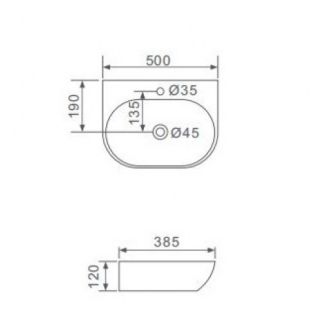 Подвесная раковина Gappo GT702 50 см белый